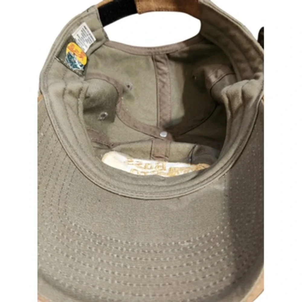 Bass Pro‎ Shops Men Olive Green Tan Two Tone Adjustable Fishing Logo Dad Hat